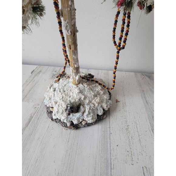 Large skinny tree branch cranberry glitter Xmas home decor vintage - Picture 5 of 14